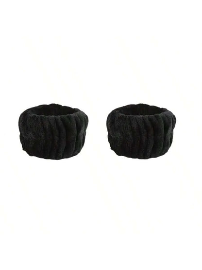 2pcs Facial Wrist Strap Towel, Absorbent Strap Wrist, Washband Face Wash Straps, Reusable Spa Headband Wrist, Microfiber Headband, Wristbands For Women, Facial Make-Up Hairbands Adjustable Elastic, Fo