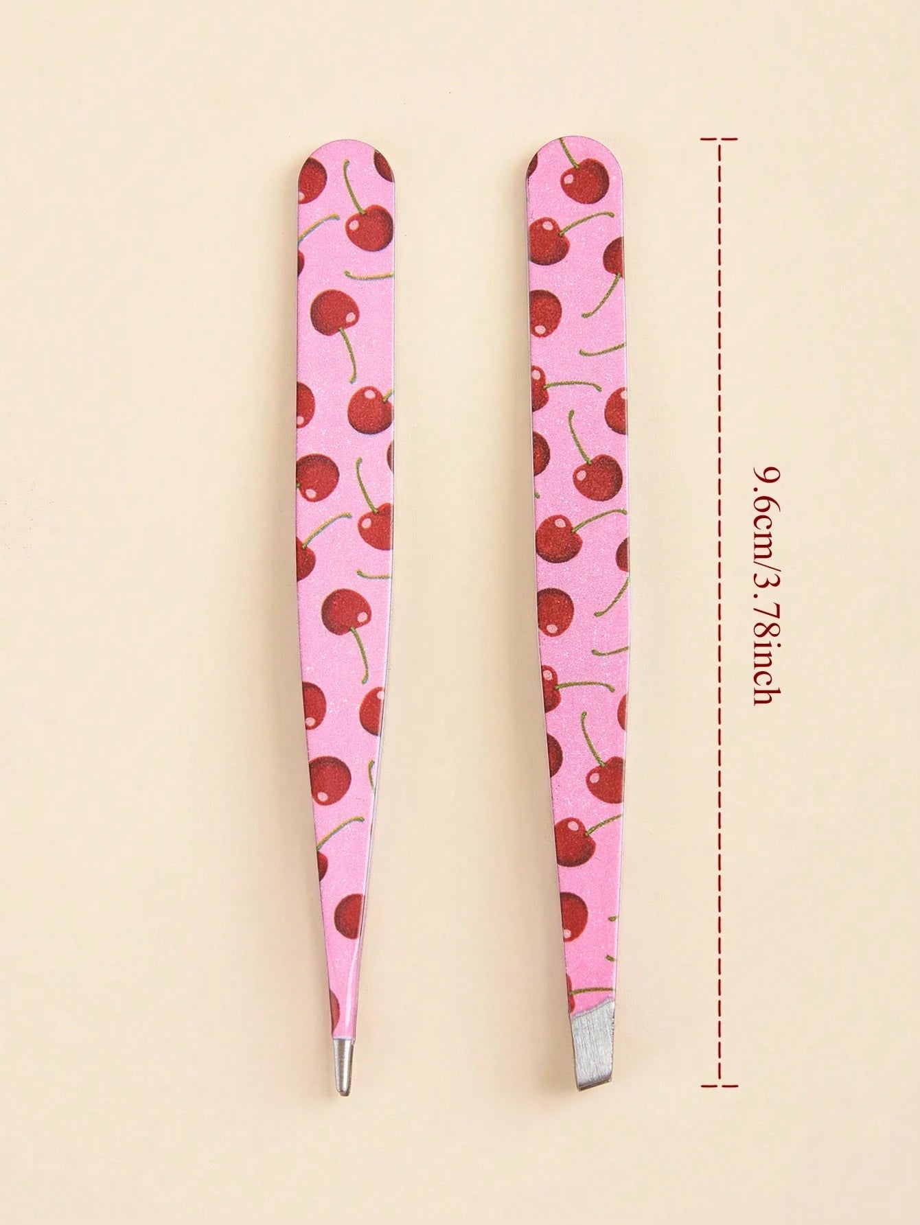 2pcs Fruit Print Tweezers, Cute & Practical Eyebrow Grooming Makeup Tool, High-Quality Stainless Steel Eyebrow Plucker, Suitable For Hair Removal, Picking And False Eyelashes, Nail Art Decoration, Eye