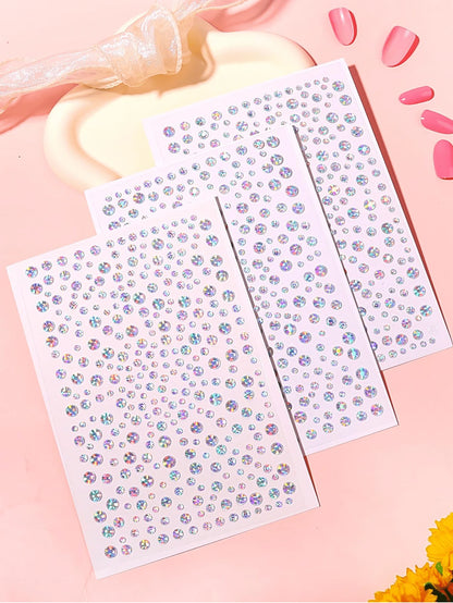 2pcs Gold Shiny Face Gems Stickers, Rave Party Makeup Rhinestone Stickers, Y2K Style Music Festival DIY Eye & Face Jewels, Valentine's Day Gift