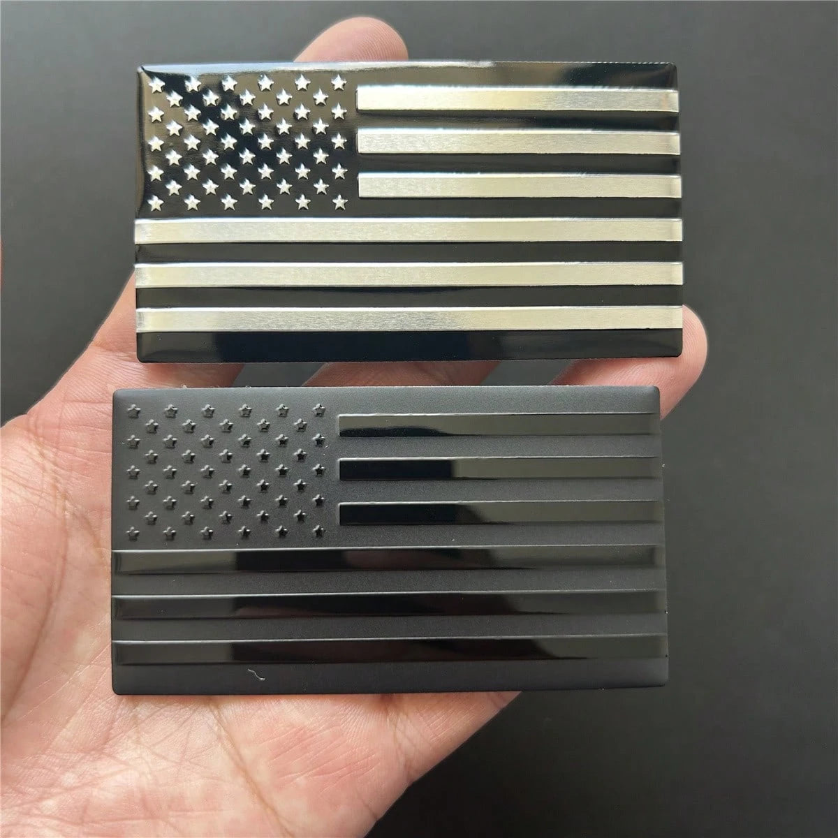 2pcs Metal Car Badge American Flag Decals, Suitable For Vehicle Trunk, Rear, Side Body Decorative Stickers