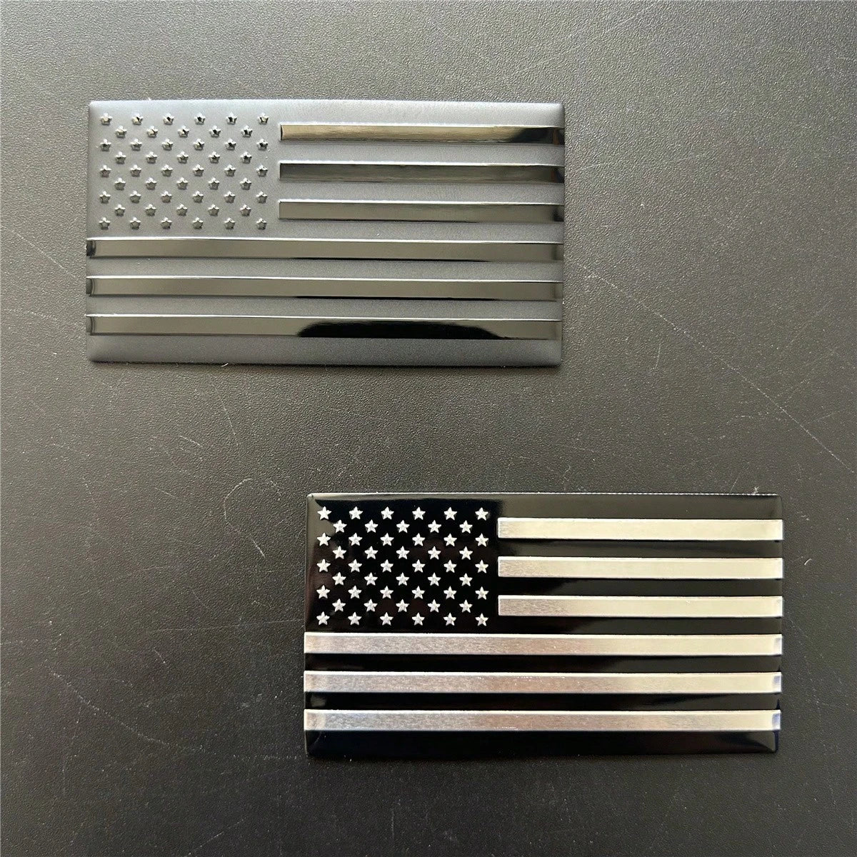 2pcs Metal Car Badge American Flag Decals, Suitable For Vehicle Trunk, Rear, Side Body Decorative Stickers