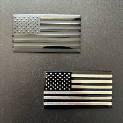 2pcs Metal Car Badge American Flag Decals, Suitable For Vehicle Trunk, Rear, Side Body Decorative Stickers
