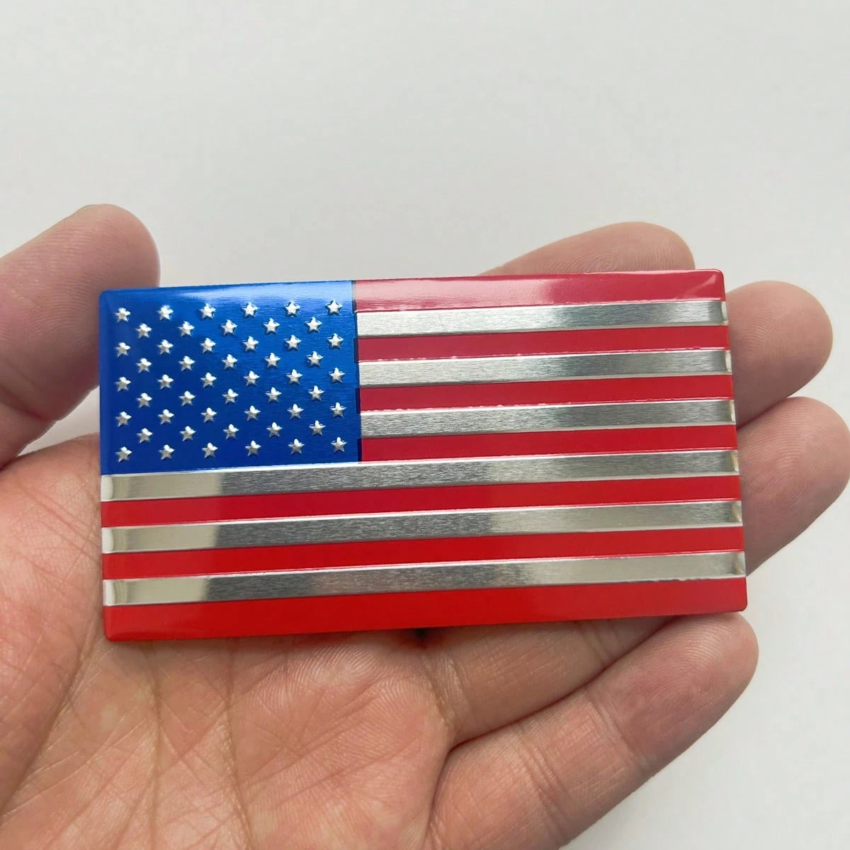 2pcs Metal Car Badge American Flag Decals, Suitable For Vehicle Trunk, Rear, Side Body Decorative Stickers