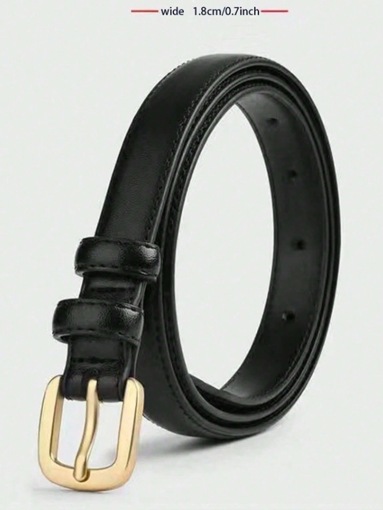 2pcs Needle Buckle Decoration Jeans & Skirt Minimalist Thin Fashion Belt, Women Casual Vintage PU Leather Belt, All Season Summer, School Autumn, Halloween