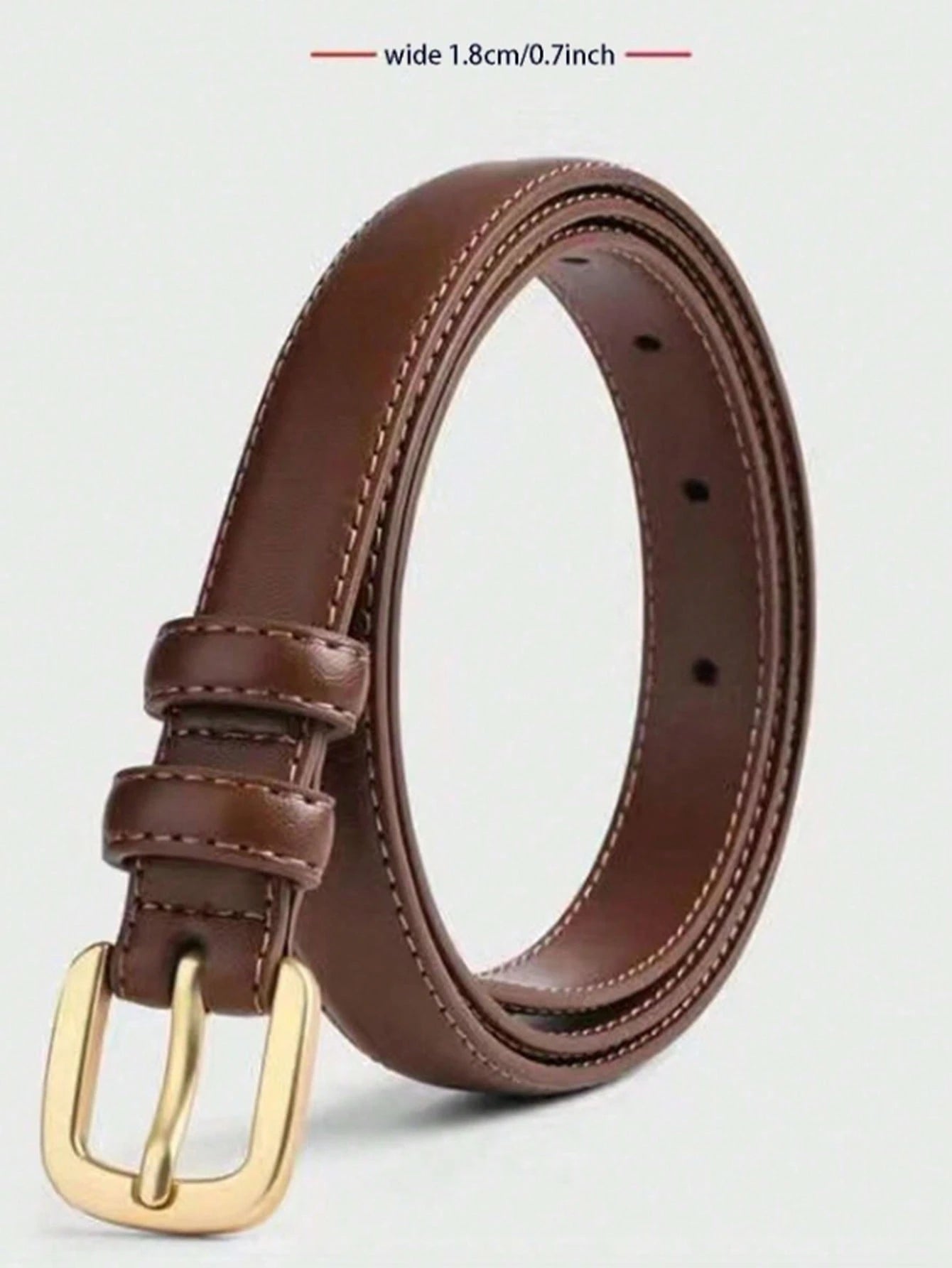 2pcs Needle Buckle Decoration Jeans & Skirt Minimalist Thin Fashion Belt, Women Casual Vintage PU Leather Belt, All Season Summer, School Autumn, Halloween