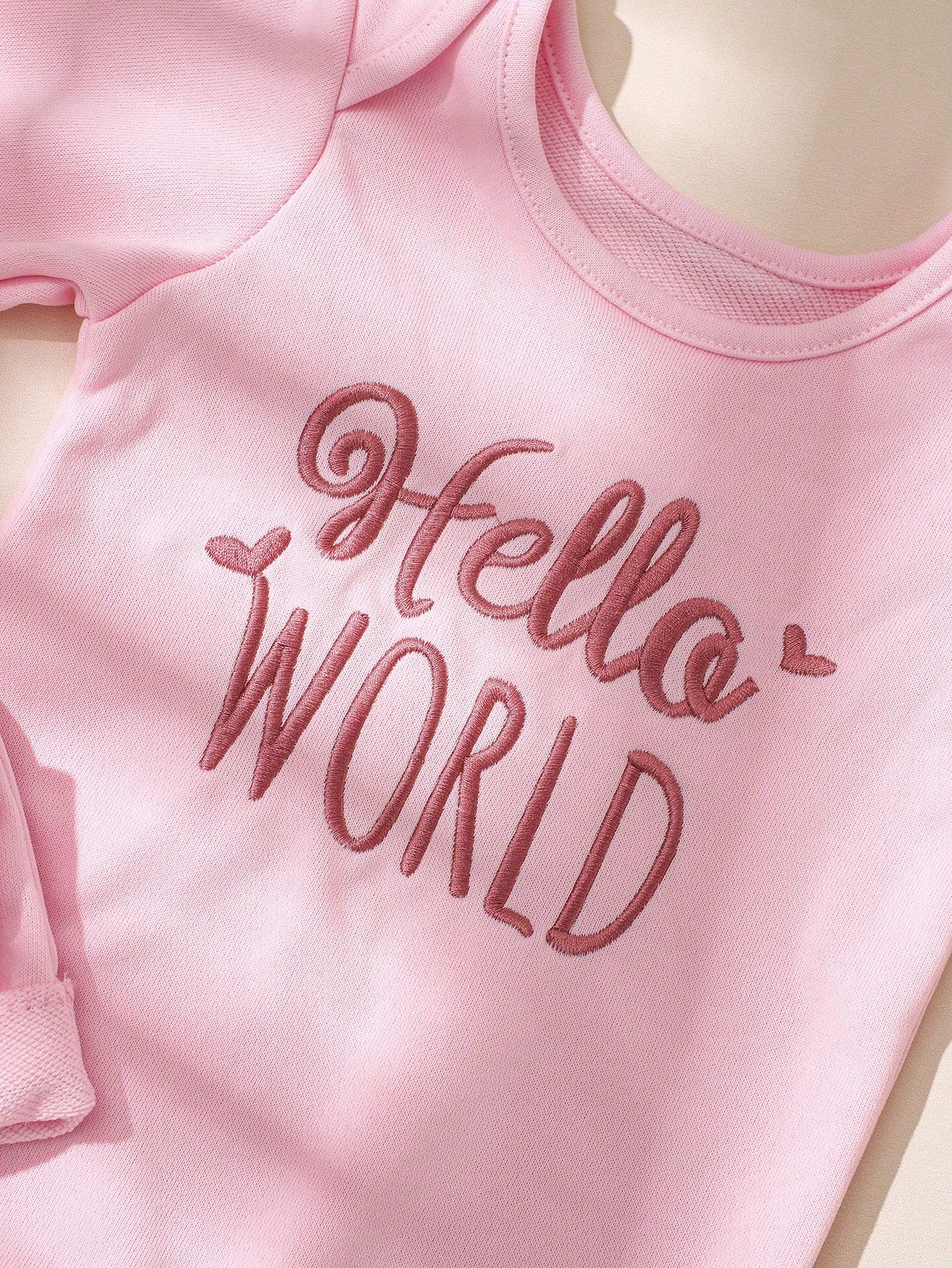 2pcs Newborn Baby Girl Outfit Pink Autumn Funny Graphic Embroidered Letter Jumpsuit With Bow Headband Cute Princess Style Photo Shoot 0-3 Months