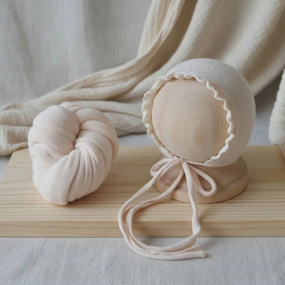 2pcs Newborn Photography Wrap Set With Lace Hat – Soft Stretchy Baby Photo Props For Infant Girls And Boys Baby Shower Party Gift Newborn Essentials