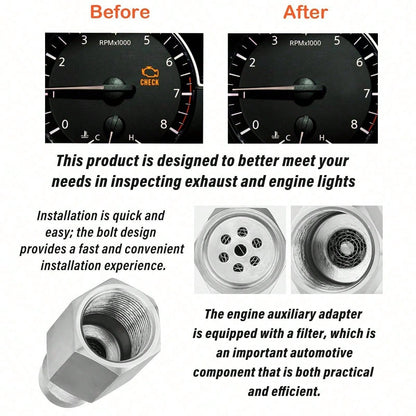 2pcs Oxygen Sensor Filter Adapter- New Stainless Steel Extension Pipe Fitting- Car Extension Screw,Universal Automotive Repair Tool Accessory