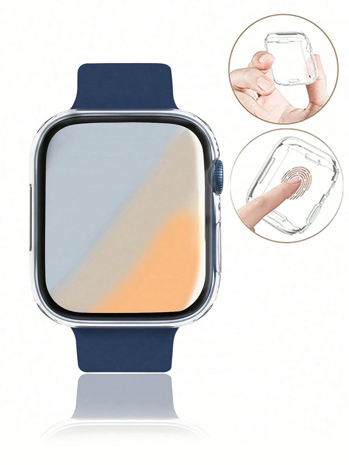2pcs/Pack Transparent Tpu Full Coverage Watch Case & Screen Protector Compatible With Apple Watch Series 7 (38mm/40mm/41mm/42mm/44mm/45mm)