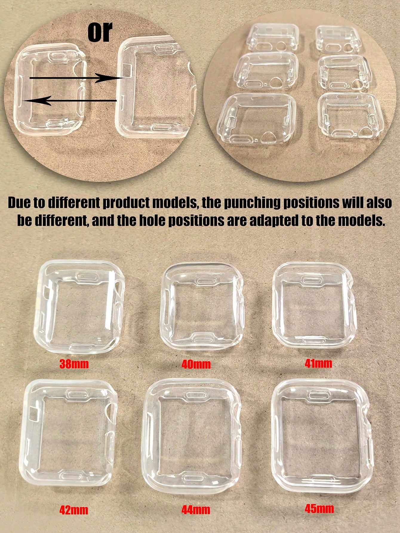 2pcs/Pack Transparent Tpu Full Coverage Watch Case & Screen Protector Compatible With Apple Watch Series 7 (38mm/40mm/41mm/42mm/44mm/45mm)