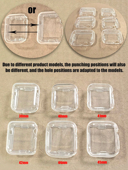 2pcs/Pack Transparent Tpu Full Coverage Watch Case & Screen Protector Compatible With Apple Watch Series 7 (38mm/40mm/41mm/42mm/44mm/45mm)