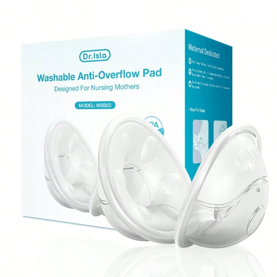 2pcs Portable Non-Overflow Hand-Free Breast Milk Collectors With Soft Synthetic Rubber Surface For Easy Expression And Leak-Proof Storage