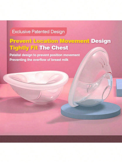 2pcs Portable Non-Overflow Hand-Free Breast Milk Collectors With Soft Synthetic Rubber Surface For Easy Expression And Leak-Proof Storage