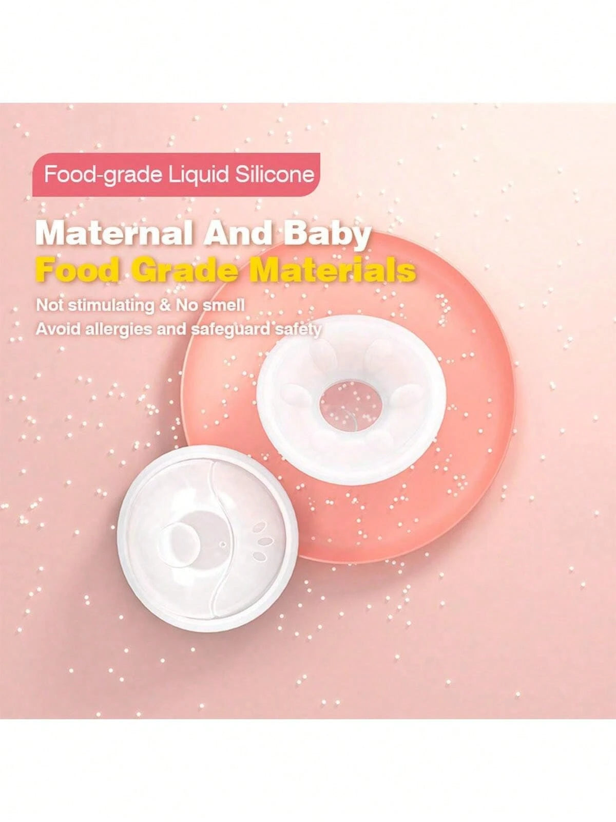 2pcs Portable Non-Overflow Hand-Free Breast Milk Collectors With Soft Synthetic Rubber Surface For Easy Expression And Leak-Proof Storage
