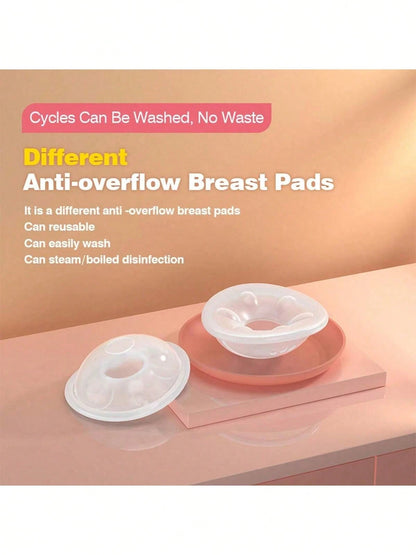 2pcs Portable Non-Overflow Hand-Free Breast Milk Collectors With Soft Synthetic Rubber Surface For Easy Expression And Leak-Proof Storage