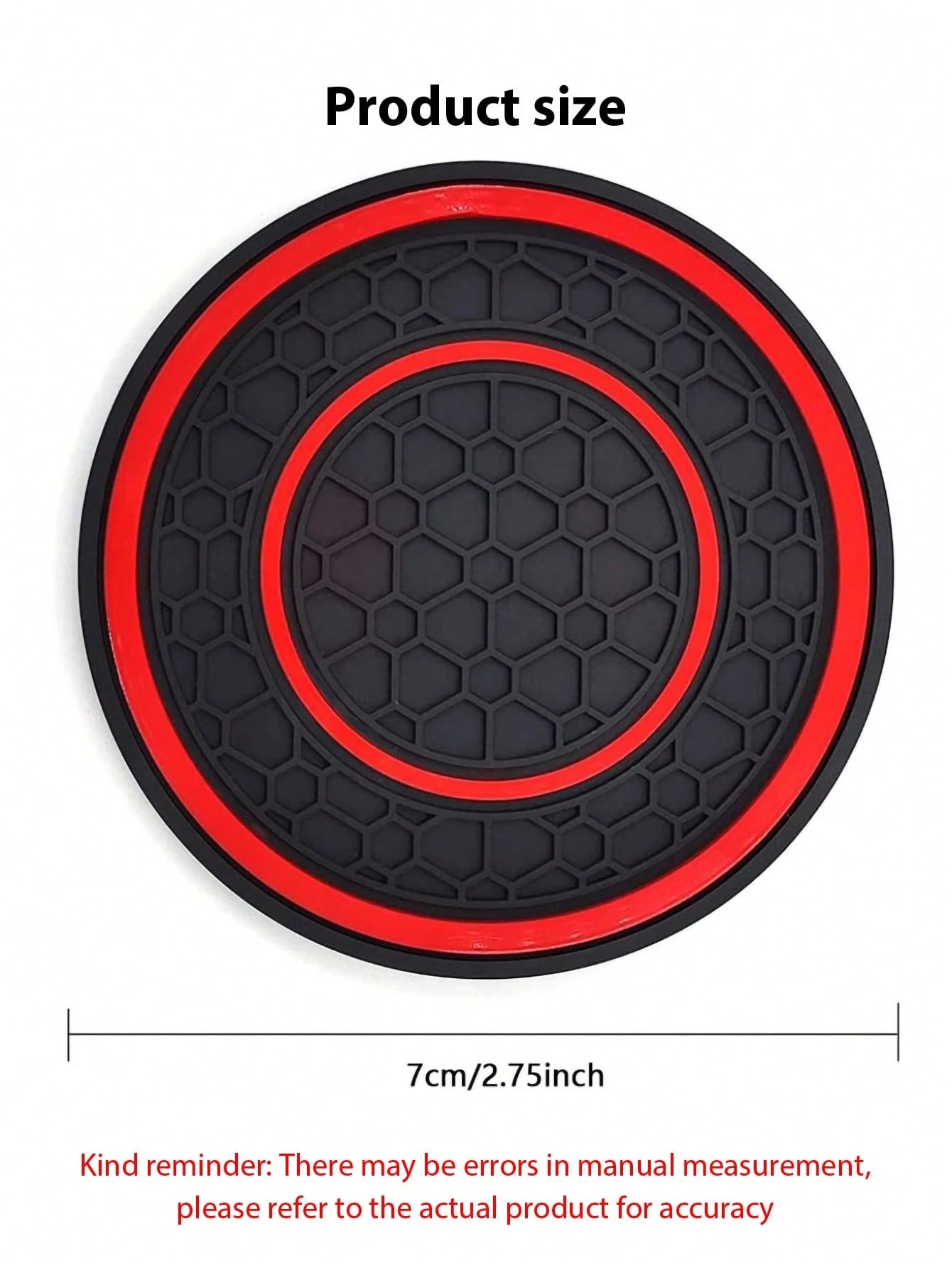 2pcs Premium Anti-Slip Silicone Center Console Pad, Size 2.75 Ft (Approx. 8.4 M)- High Quality Rubber Material, Dust-Proof, Red And Black Color- Perfectly Protect Your Car Interior