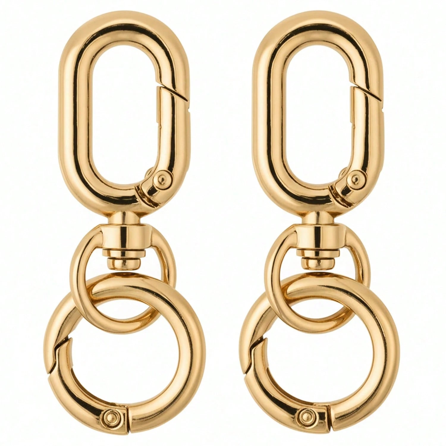 2pcs Rotating Clasp, Double-Ended Rotating Spring Clasp Hook Metal Rotating Clasp Carabiner With Spring O-Ring, Suitable For Key Chain, Bag, Wallet, Lanyard DIY Crafts