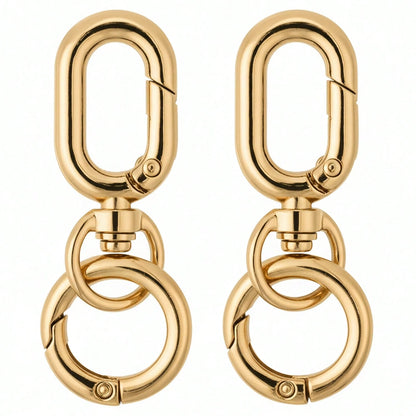 2pcs Rotating Clasp, Double-Ended Rotating Spring Clasp Hook Metal Rotating Clasp Carabiner With Spring O-Ring, Suitable For Key Chain, Bag, Wallet, Lanyard DIY Crafts