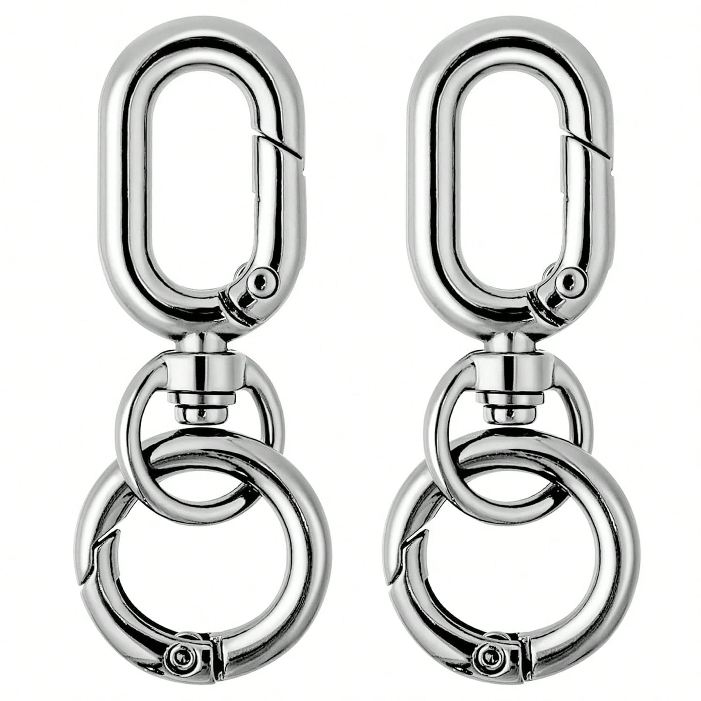 2pcs Rotating Clasp, Double-Ended Rotating Spring Clasp Hook Metal Rotating Clasp Carabiner With Spring O-Ring, Suitable For Key Chain, Bag, Wallet, Lanyard DIY Crafts