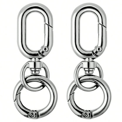 2pcs Rotating Clasp, Double-Ended Rotating Spring Clasp Hook Metal Rotating Clasp Carabiner With Spring O-Ring, Suitable For Key Chain, Bag, Wallet, Lanyard DIY Crafts