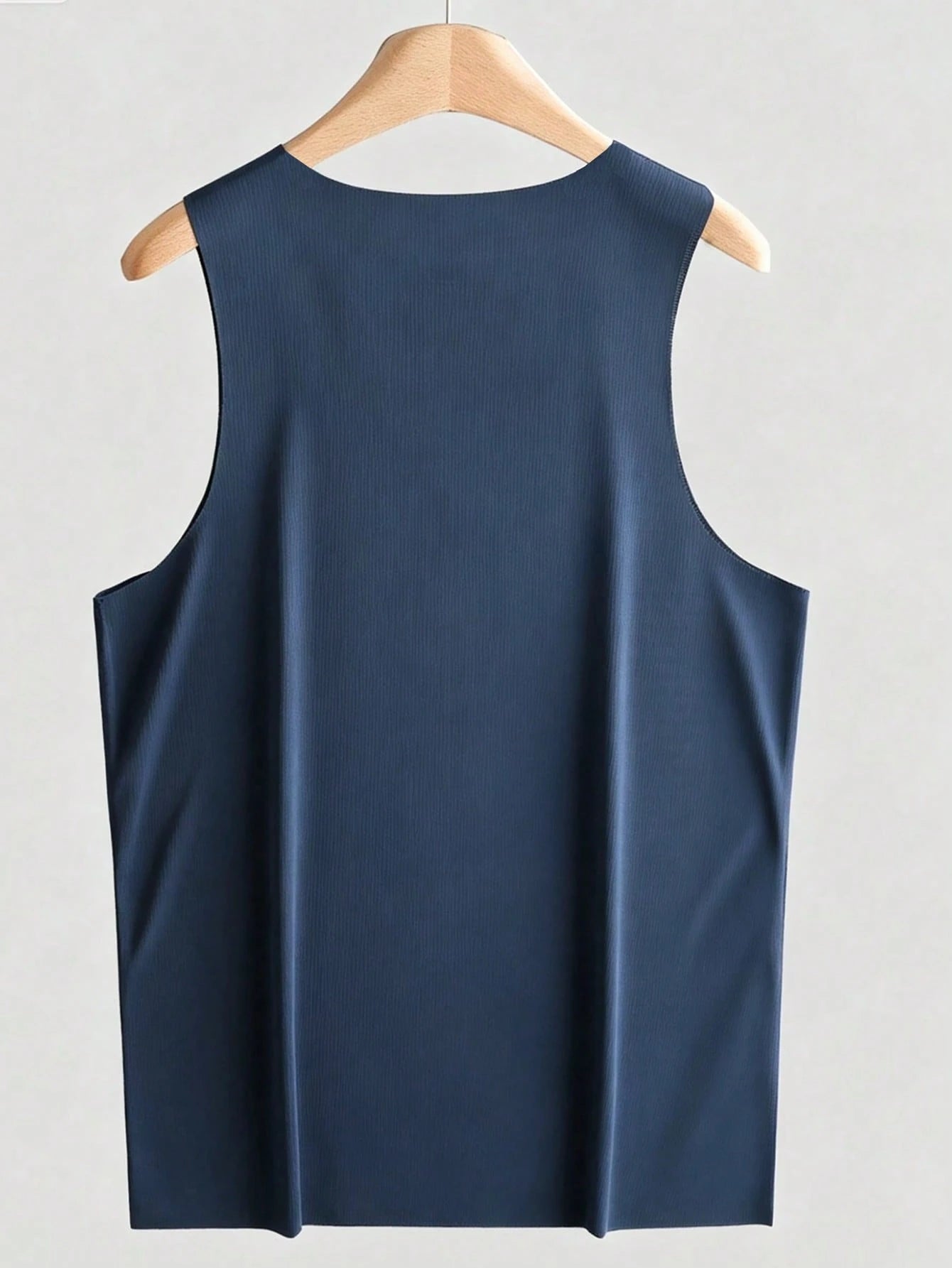 2PCS Seamless Men's Undershirt Thin Wide Round Neck Ice Silk Sleeveless T-Shirt Base Layer Tank Top Summer Sports Undershirt