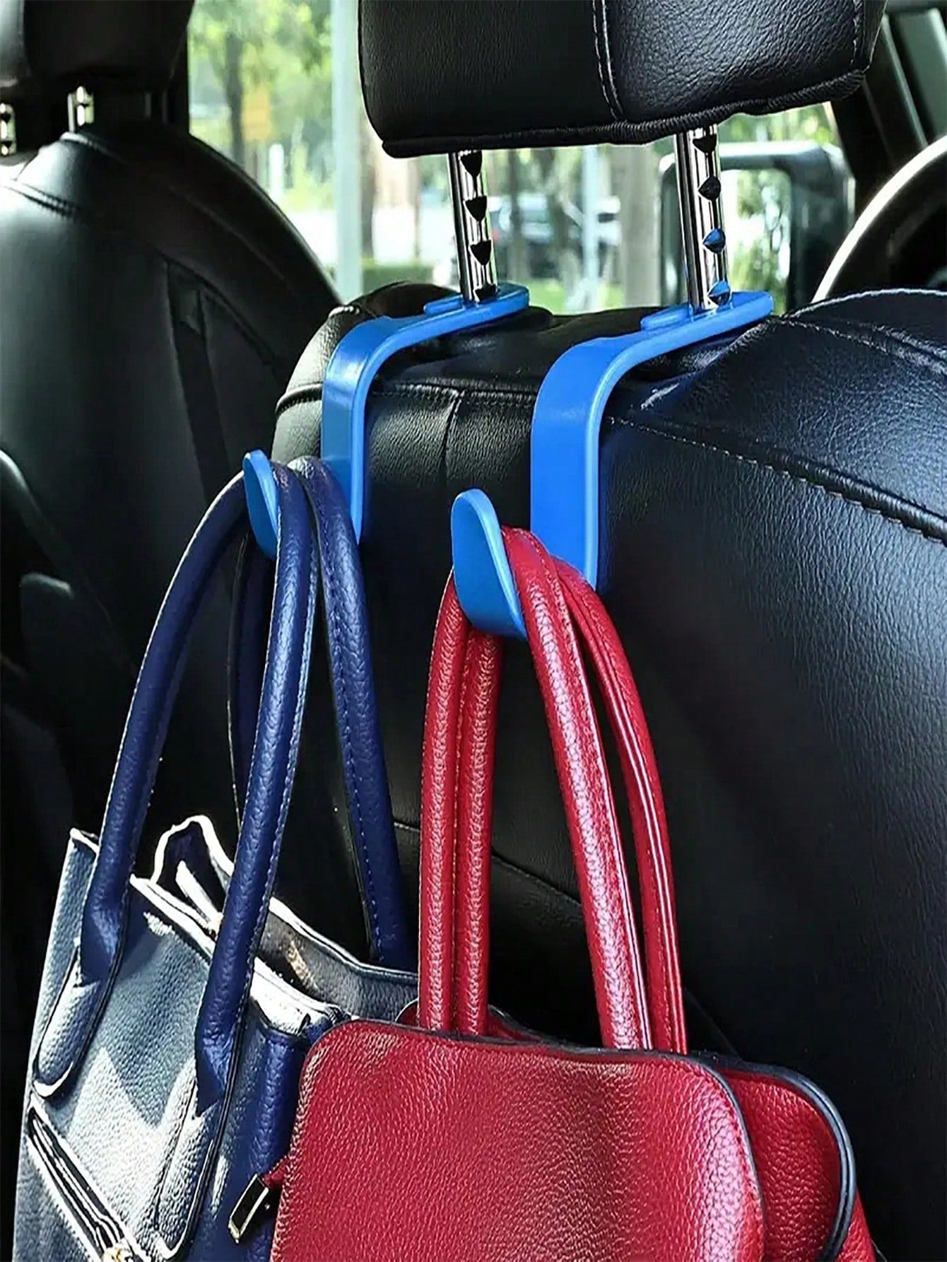 2pcs Set Car Seat Back Hooks With Rhinestone Decoration, Multi-Functional Hidden Car Interior Hooks