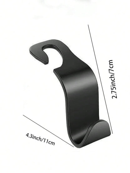 2pcs Set Car Seat Back Hooks With Rhinestone Decoration, Multi-Functional Hidden Car Interior Hooks