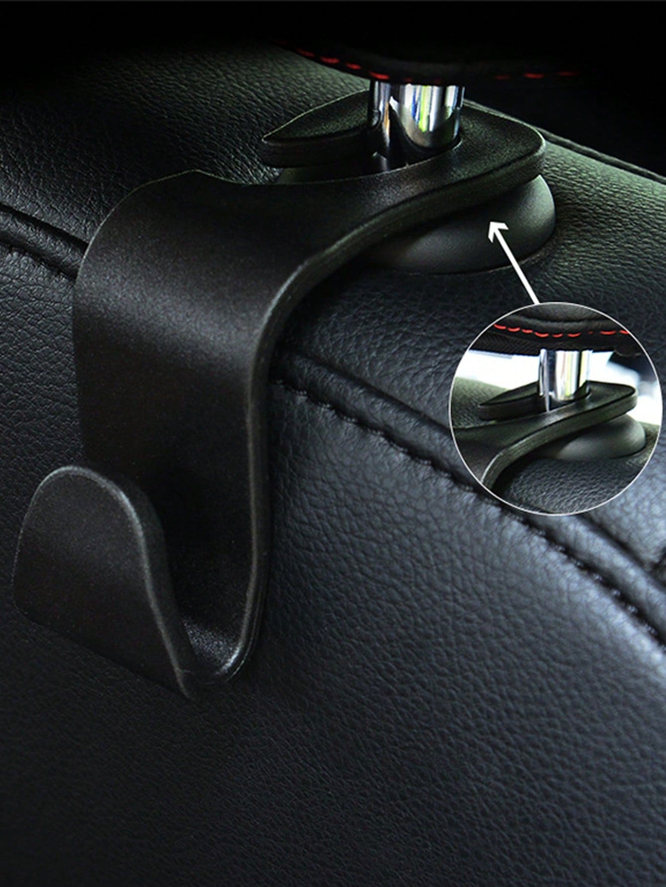 2pcs Set Car Seat Back Hooks With Rhinestone Decoration, Multi-Functional Hidden Car Interior Hooks