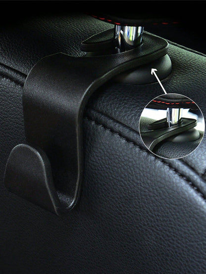 2pcs Set Car Seat Back Hooks With Rhinestone Decoration, Multi-Functional Hidden Car Interior Hooks