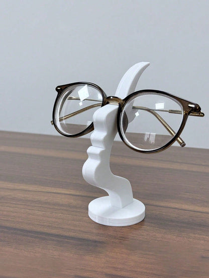 2pcs Side Profile Eyeglass Holder - Unique Curved Eyeglass Stand, Practical Minimalist Black Design, Durable Plastic Material, Perfect For Living Room, Bedroom, Office, Or As A Gift For Family And Fri