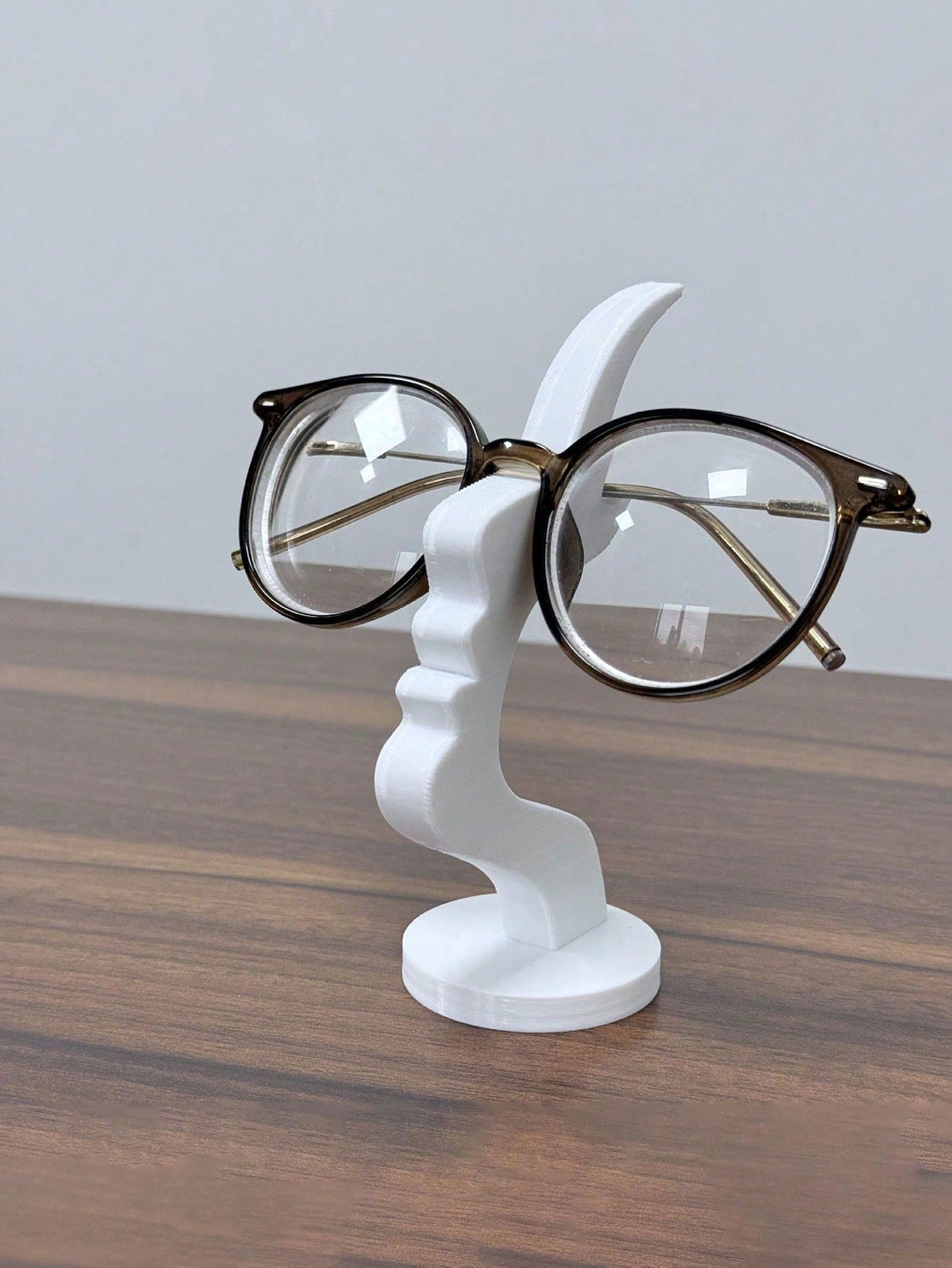 2pcs Side Profile Eyeglass Holder - Unique Curved Eyeglass Stand, Practical Minimalist Black Design, Durable Plastic Material, Perfect For Living Room, Bedroom, Office, Or As A Gift For Family And Fri