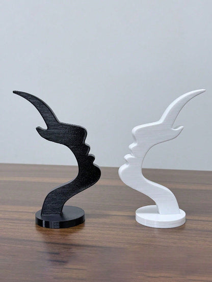 2pcs Side Profile Eyeglass Holder - Unique Curved Eyeglass Stand, Practical Minimalist Black Design, Durable Plastic Material, Perfect For Living Room, Bedroom, Office, Or As A Gift For Family And Fri