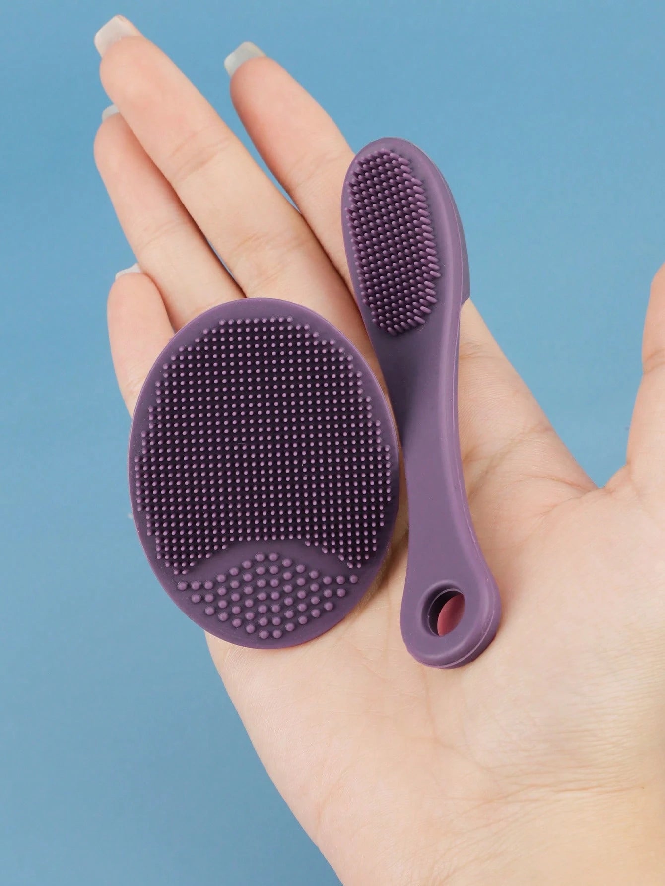 2pcs Silicone Face Cleansing Brush + Nasal Brush, Manual Facial Cleaning Brush For Deep Cleansing And Exfoliating- Soft Face Cleansing Brush, Gentle, Suitable For All Skin Types, Removes Blackheads