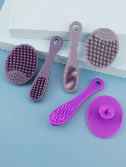 2pcs Silicone Face Cleansing Brush + Nasal Brush, Manual Facial Cleaning Brush For Deep Cleansing And Exfoliating- Soft Face Cleansing Brush, Gentle, Suitable For All Skin Types, Removes Blackheads