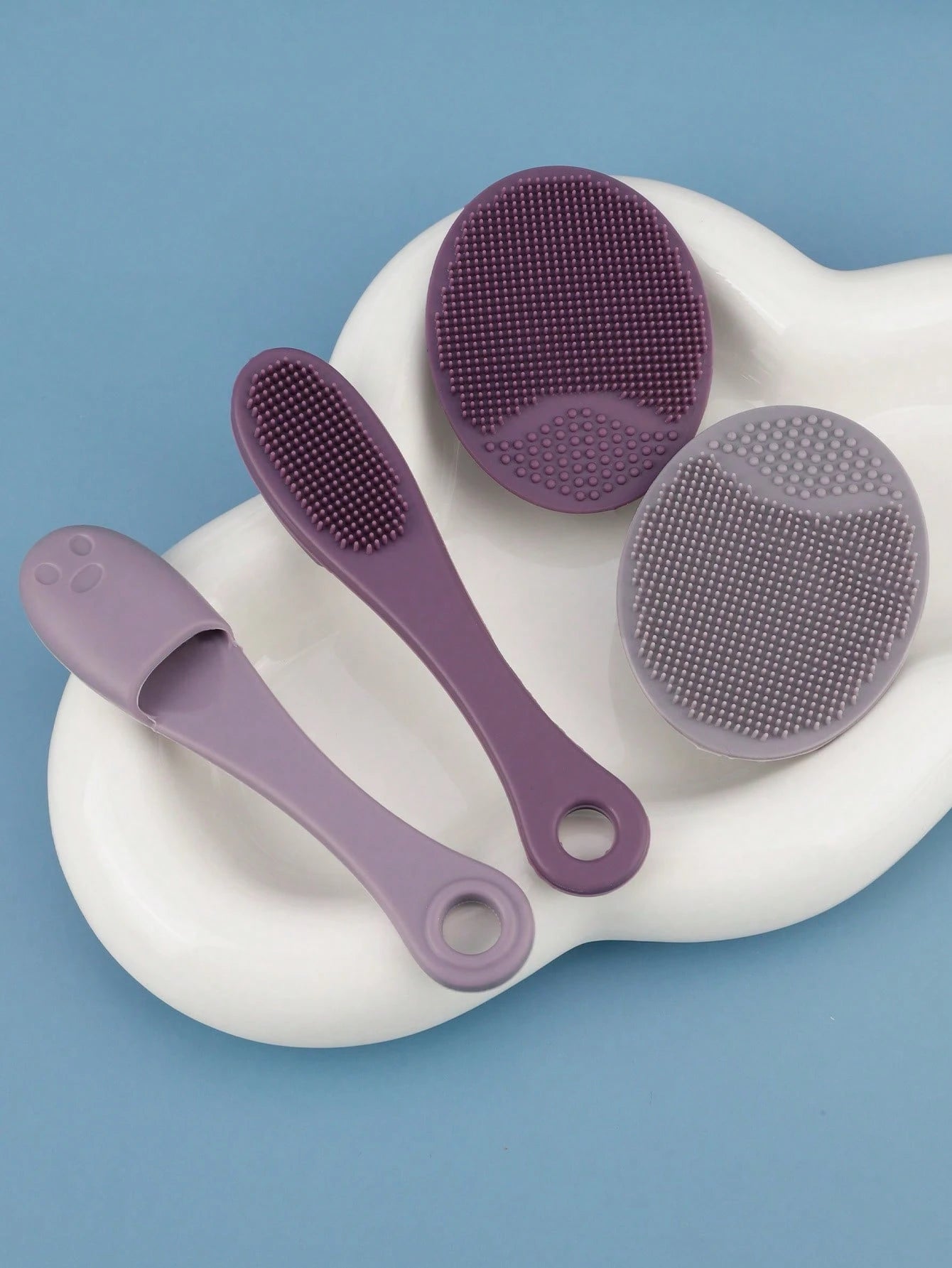 2pcs Silicone Face Cleansing Brush + Nasal Brush, Manual Facial Cleaning Brush For Deep Cleansing And Exfoliating- Soft Face Cleansing Brush, Gentle, Suitable For All Skin Types, Removes Blackheads