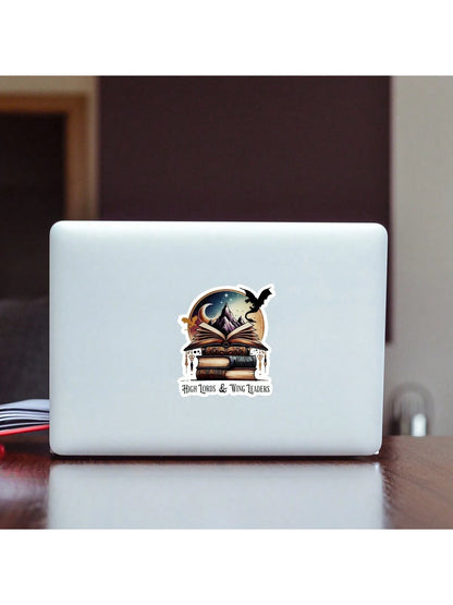 2PCS(Style A+Style B) Fourth Wing Iron Flame Sticker, Unique Cool Weather-Resistant Sticker, Pertains To Notebooks, Cup, Piano, Helmet, Cute Stickers For Friends