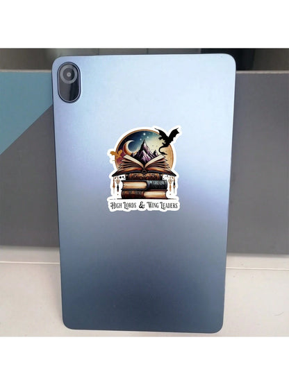 2PCS(Style A+Style B) Fourth Wing Iron Flame Sticker, Unique Cool Weather-Resistant Sticker, Pertains To Notebooks, Cup, Piano, Helmet, Cute Stickers For Friends