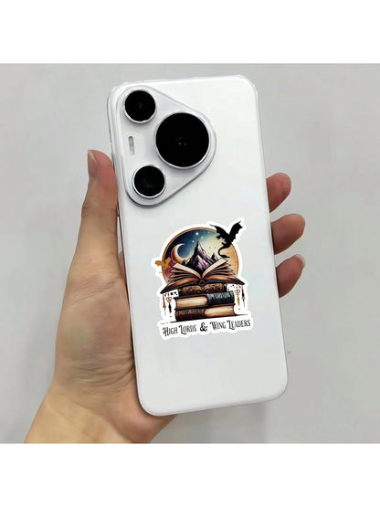 2PCS(Style A+Style B) Fourth Wing Iron Flame Sticker, Unique Cool Weather-Resistant Sticker, Pertains To Notebooks, Cup, Piano, Helmet, Cute Stickers For Friends