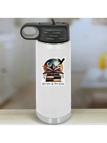 2PCS(Style A+Style B) Fourth Wing Iron Flame Sticker, Unique Cool Weather-Resistant Sticker, Pertains To Notebooks, Cup, Piano, Helmet, Cute Stickers For Friends