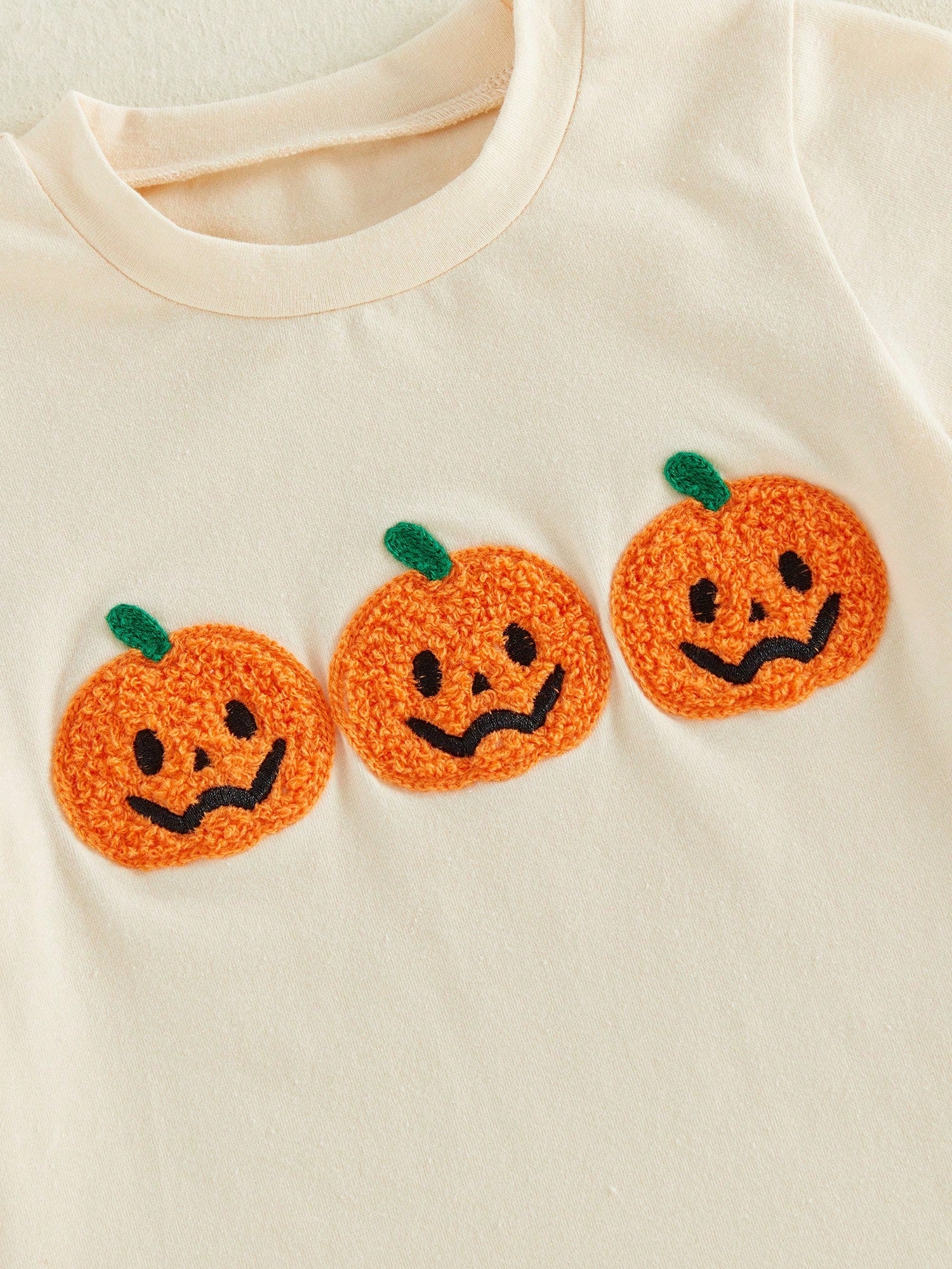 2pcs Toddler Baby Boy Girls Halloween Outfits Shorts Set Pumpkin Embroidery Short Sleeve Tops + Shorts 6M-4T Kids Casual Clothes