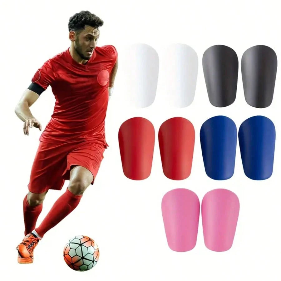2PCS Unisex Football Shin Guards, High-Quality Durable PET Material, Mini Soccer Leg Sleeves For All Seasons With Pull-On Closure – Versatile Protection Gear In White, Red, Black, Blue