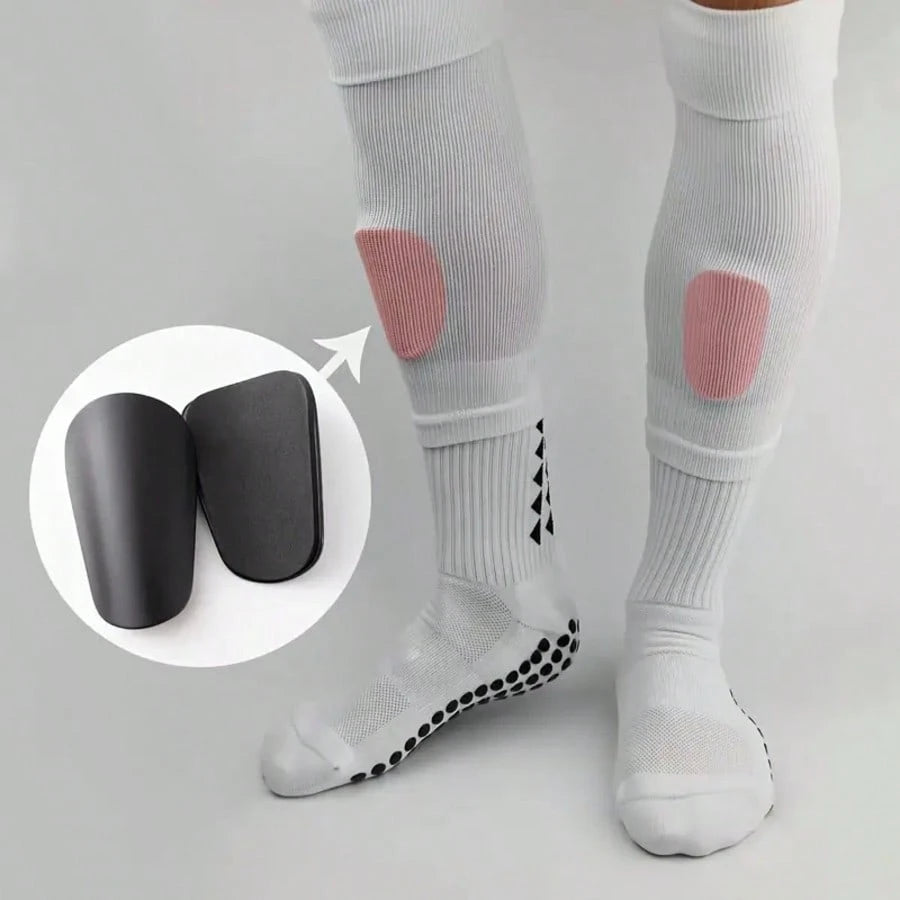 2PCS Unisex Football Shin Guards, High-Quality Durable PET Material, Mini Soccer Leg Sleeves For All Seasons With Pull-On Closure – Versatile Protection Gear In White, Red, Black, Blue