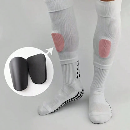 2PCS Unisex Football Shin Guards, High-Quality Durable PET Material, Mini Soccer Leg Sleeves For All Seasons With Pull-On Closure – Versatile Protection Gear In White, Red, Black, Blue