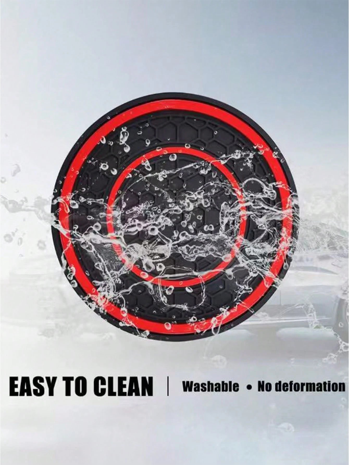 2pcs Universal Car Cup Holder Mats- 2.75 Inch PVC Silicone Dual Honeycomb Console Cup Holders, Non-Slip, Shock-Absorbing, Dust-Proof, Flexible, Easy To Clean- Fit Most Vehicles- Keep Your Car Inter
