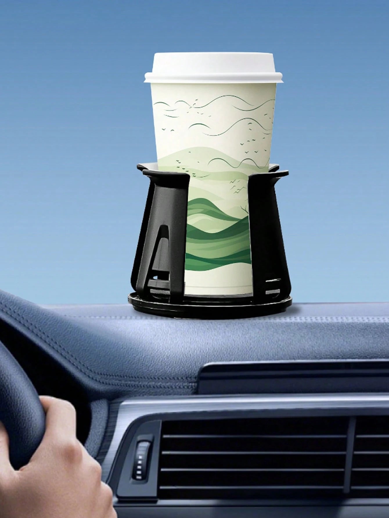2pcs Universal Car Cup Holder Pad- Self-Adhesive Adjustable Cup Mat, Fits 50-70mm Cups, Coffee, Tea, Soda, Water Bottles, Ashtrays And Aromatherapy, Non-Slip PC Material With Foam Base, Fits All Car