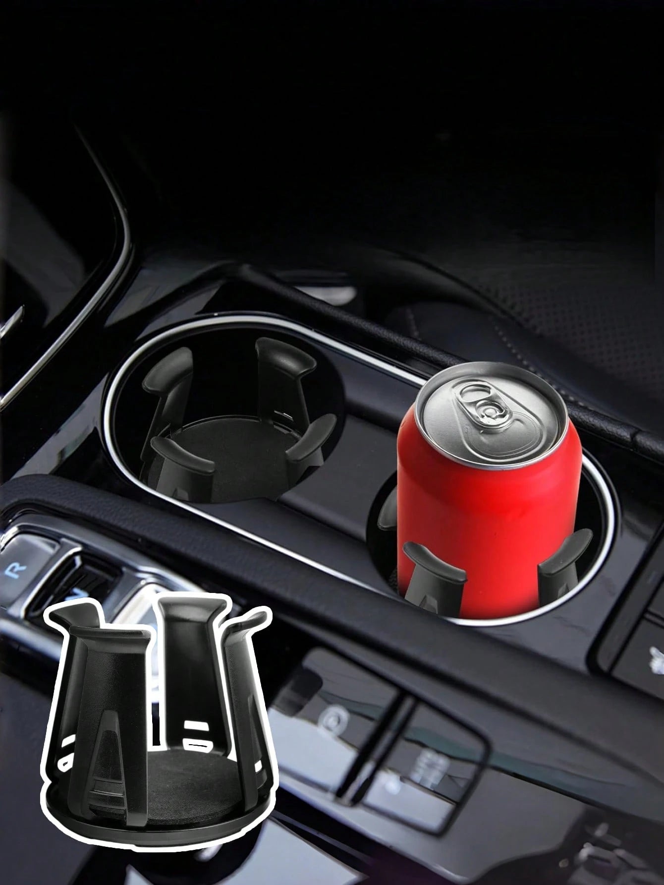 2pcs Universal Car Cup Holder Pad- Self-Adhesive Adjustable Cup Mat, Fits 50-70mm Cups, Coffee, Tea, Soda, Water Bottles, Ashtrays And Aromatherapy, Non-Slip PC Material With Foam Base, Fits All Car