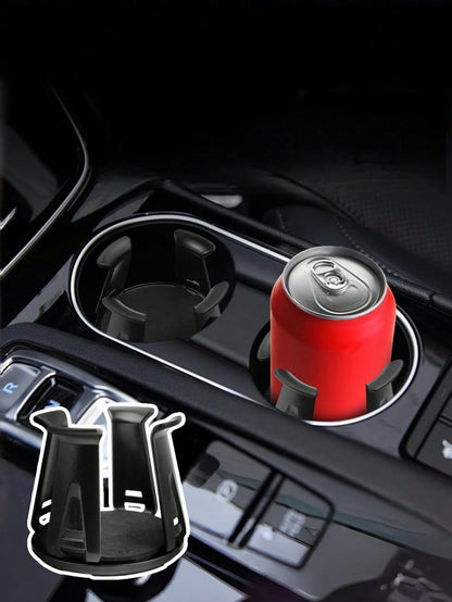 2pcs Universal Car Cup Holder Pad- Self-Adhesive Adjustable Cup Mat, Fits 50-70mm Cups, Coffee, Tea, Soda, Water Bottles, Ashtrays And Aromatherapy, Non-Slip PC Material With Foam Base, Fits All Car