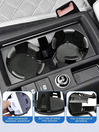 2pcs Universal Car Cup Holder Pad- Self-Adhesive Adjustable Cup Mat, Fits 50-70mm Cups, Coffee, Tea, Soda, Water Bottles, Ashtrays And Aromatherapy, Non-Slip PC Material With Foam Base, Fits All Car