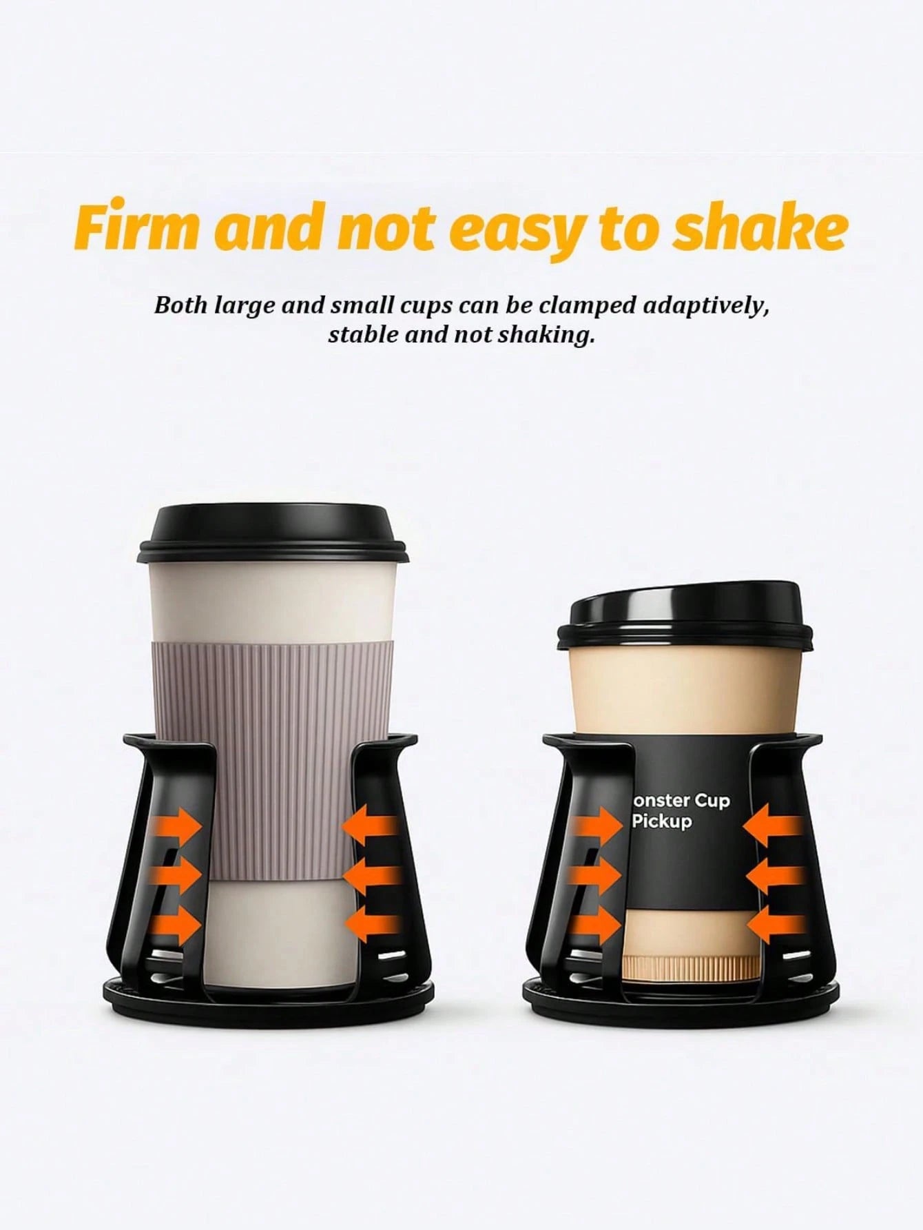 2pcs Universal Car Cup Holder Pad- Self-Adhesive Adjustable Cup Mat, Fits 50-70mm Cups, Coffee, Tea, Soda, Water Bottles, Ashtrays And Aromatherapy, Non-Slip PC Material With Foam Base, Fits All Car