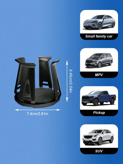 2pcs Universal Car Cup Holder Pad- Self-Adhesive Adjustable Cup Mat, Fits 50-70mm Cups, Coffee, Tea, Soda, Water Bottles, Ashtrays And Aromatherapy, Non-Slip PC Material With Foam Base, Fits All Car